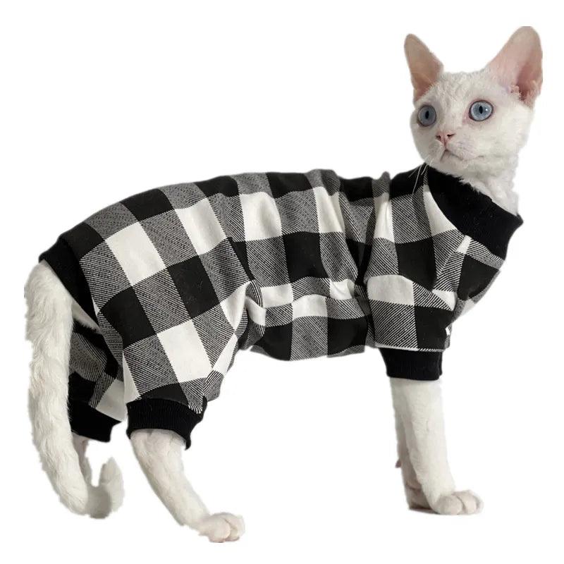 Manteau à damier pour votre chat - Animalerie en ligne Kat-Shop
