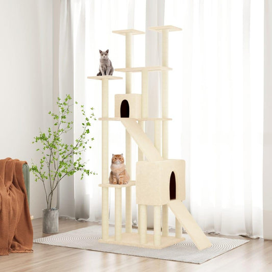 Arbre à chat avec griffoirs en sisal Crème 190 cm - Animalerie en ligne Kat-Shop