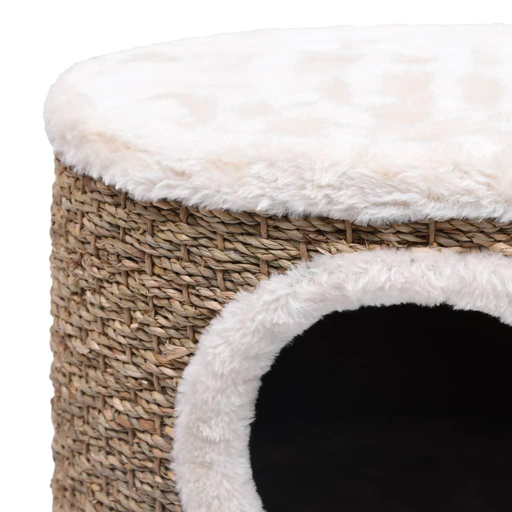 Maison pour chat avec pieds en bois 41 cm Herbiers marins - Animalerie en ligne Kat-Shop