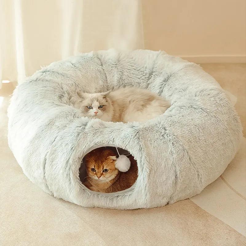 2 en 1 : Tunnel et lit pour chat et chatons