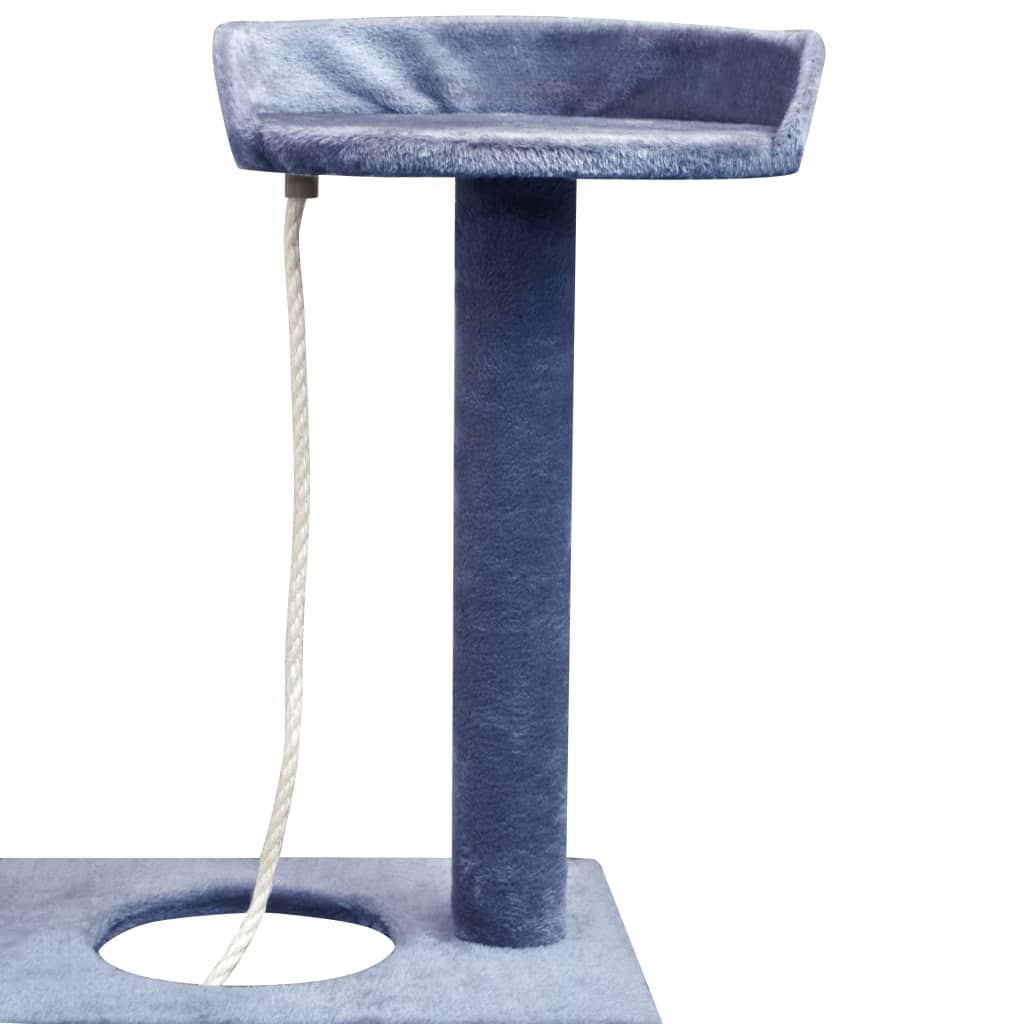 Arbre à chat avec griffoirs en sisal 150 cm Bleu foncé