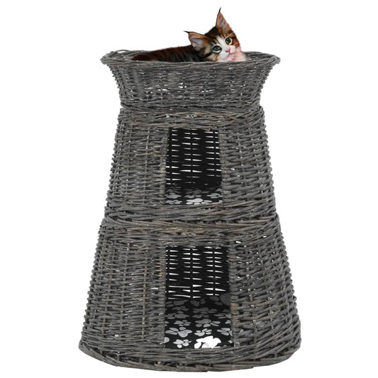 Jeu de panier pour chats 3 pcs avec coussins Gris 47x34x60 cm