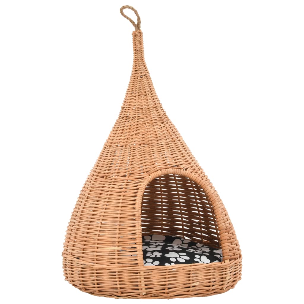 Panier pour chats avec coussin 40x60 cm Saule naturel