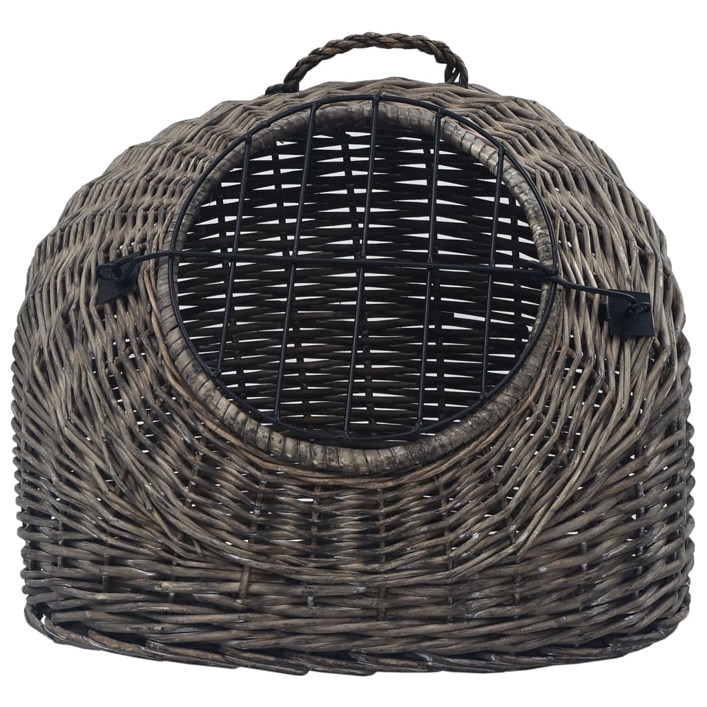 Cage de transport pour chats Gris 50x42x40 cm Saule naturel