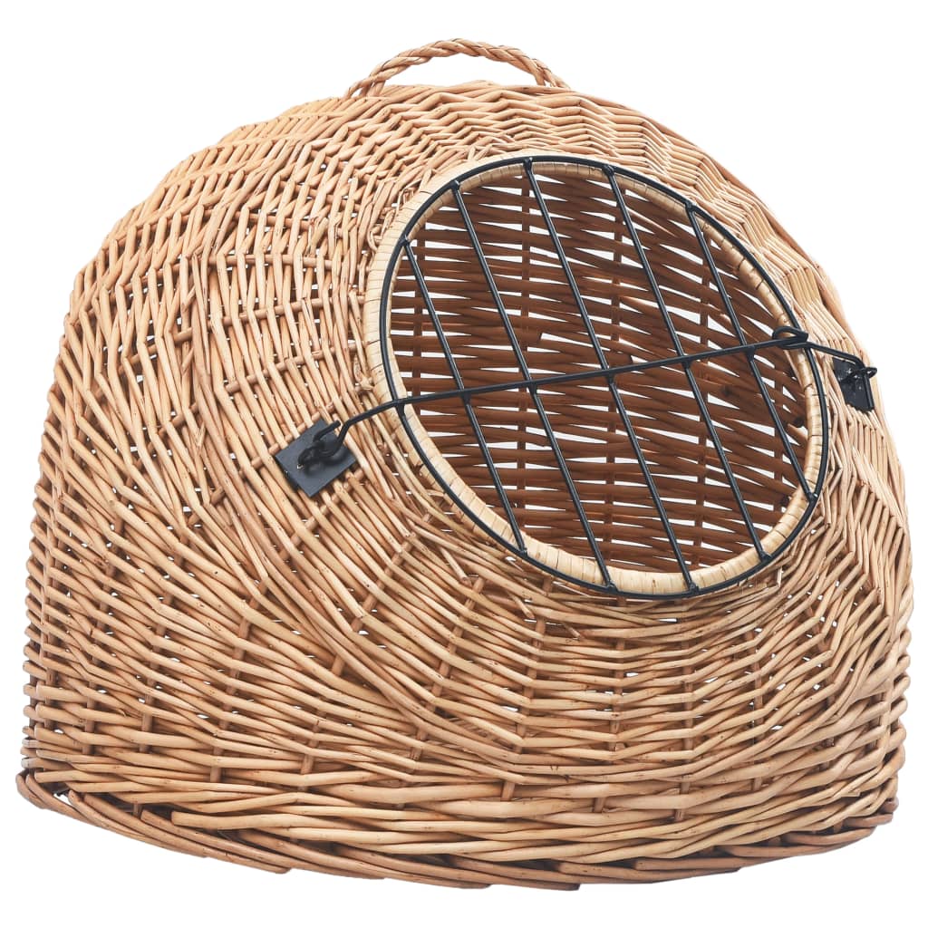 Cage de transport pour chats 50x42x40 cm Saule naturel