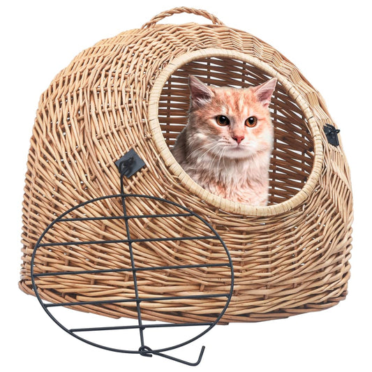 Cage de transport pour chats 50x42x40 cm Saule naturel