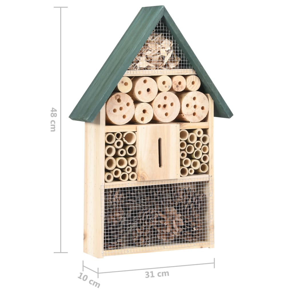 Hôtel à insectes 31x10x48 cm Bois de sapin