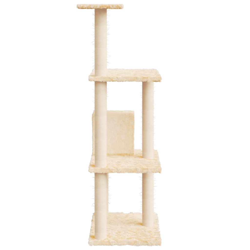 Arbre à chat avec griffoirs en sisal Crème 119 cm