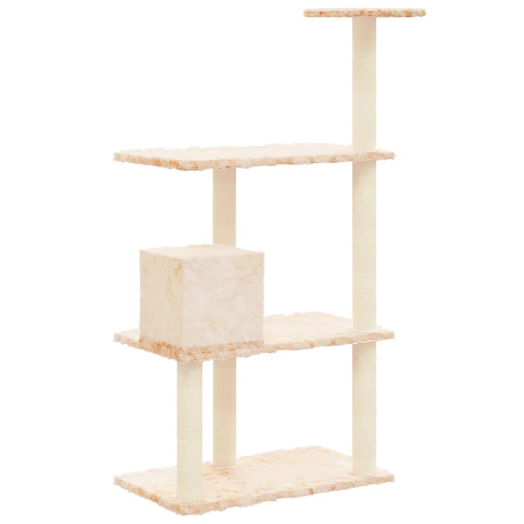 Arbre à chat avec griffoirs en sisal Crème 119 cm