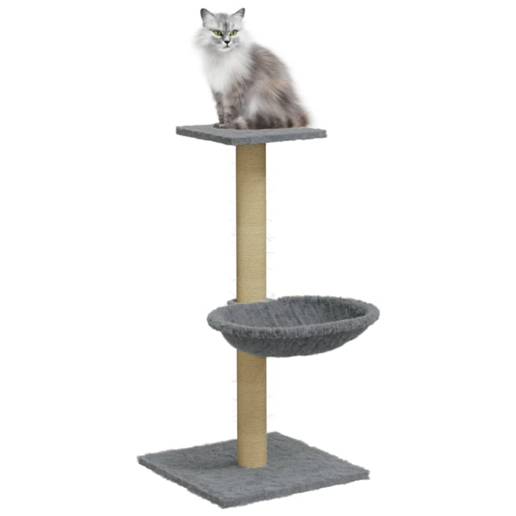 Arbre à chat avec griffoir en sisal Gris clair 74 cm