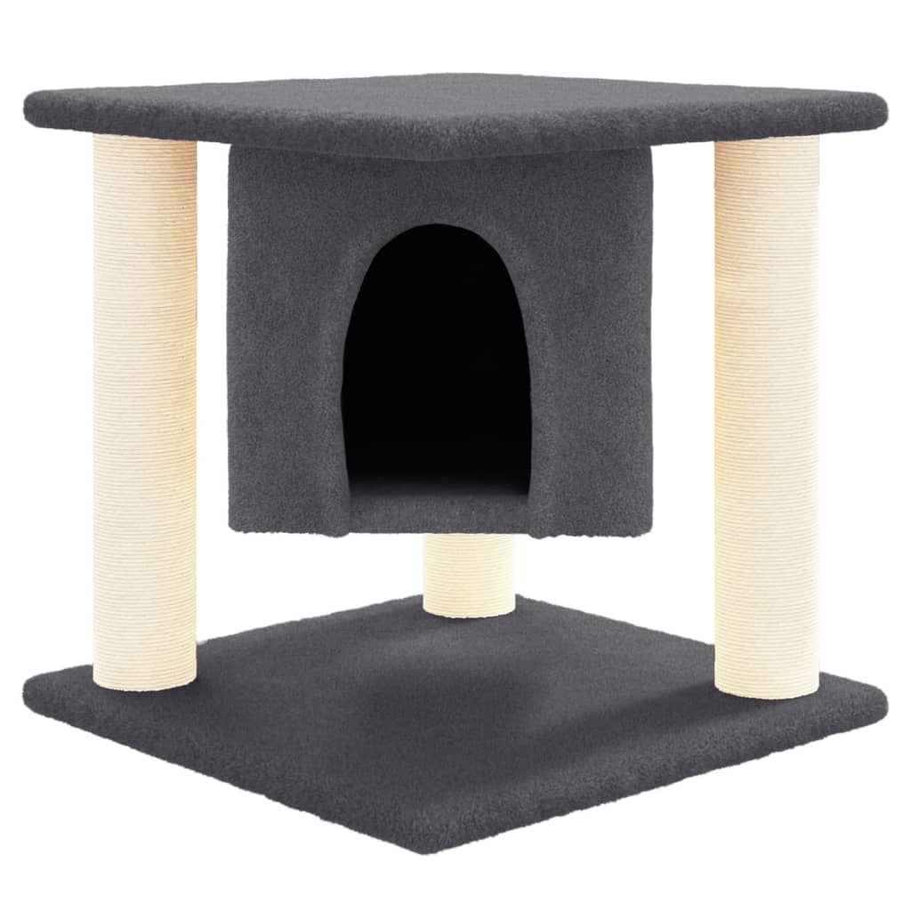 Arbre à chat avec griffoirs en sisal Gris foncé 37 cm