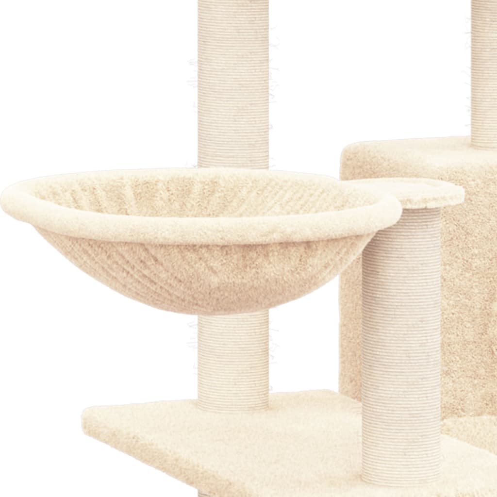 Arbre à chat avec griffoirs en sisal Crème 82 cm