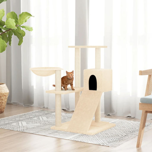 Arbre à chat avec griffoirs en sisal Crème 82 cm