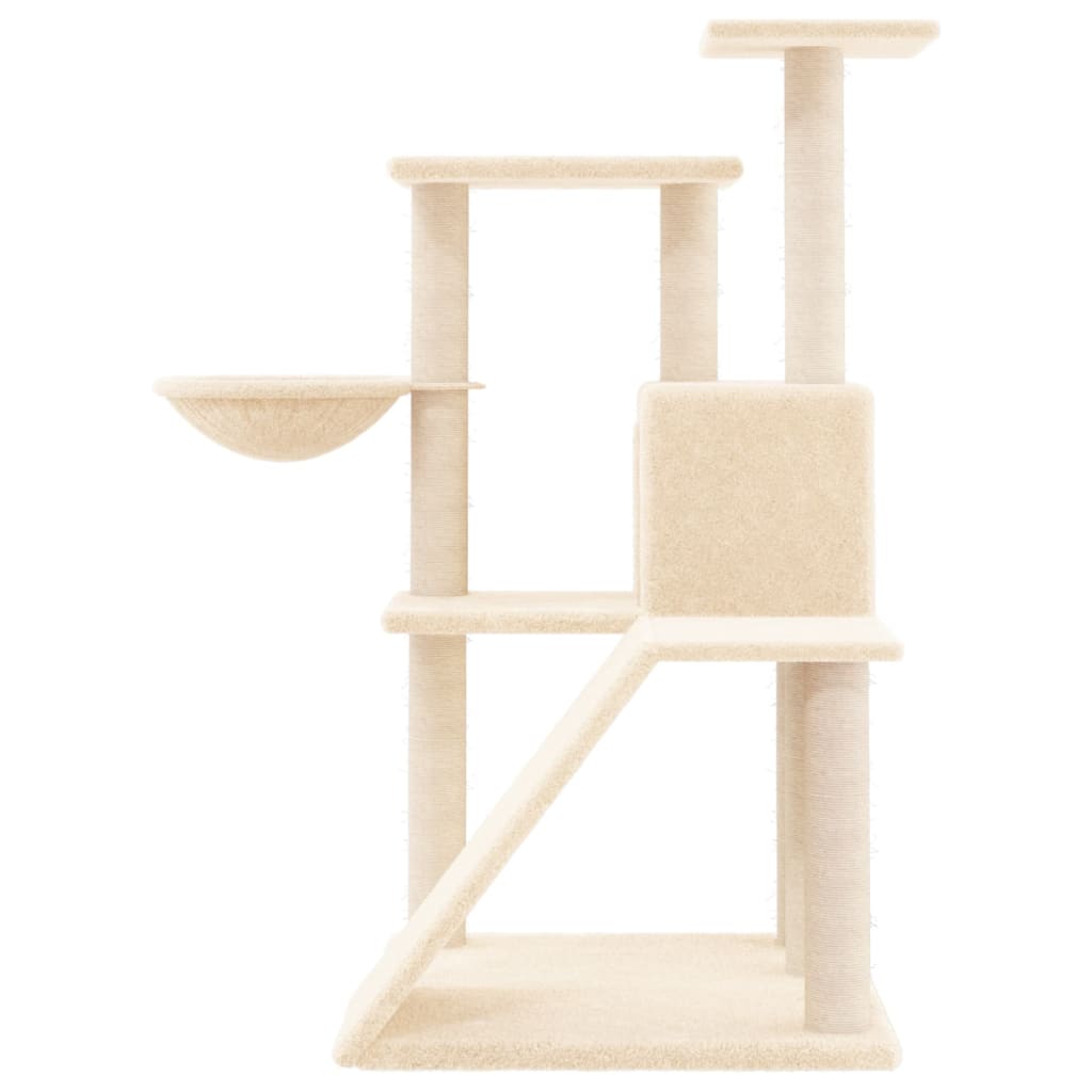 Arbre à chat avec griffoirs en sisal Crème 94 cm