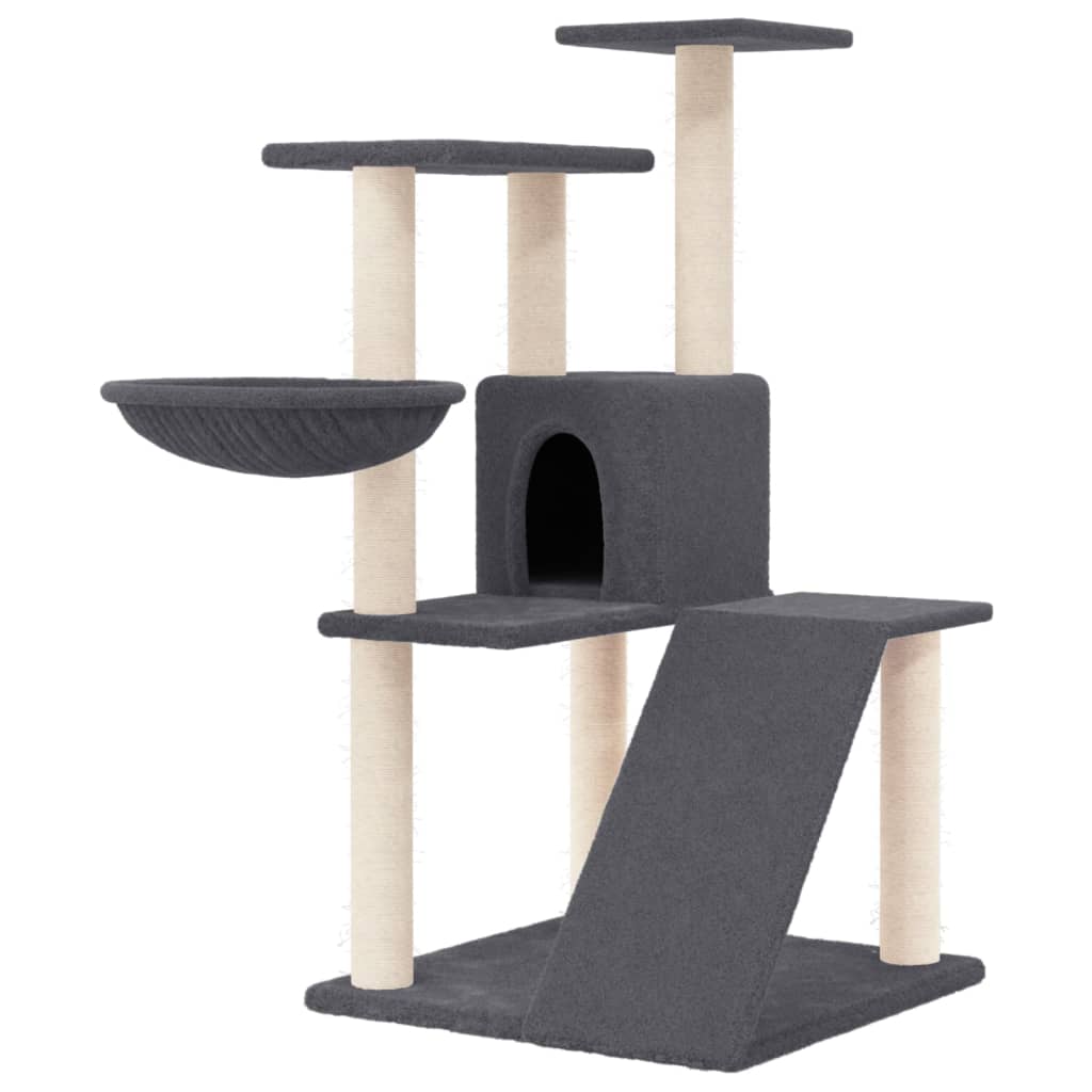 Arbre à chat avec griffoirs en sisal Gris foncé 94 cm