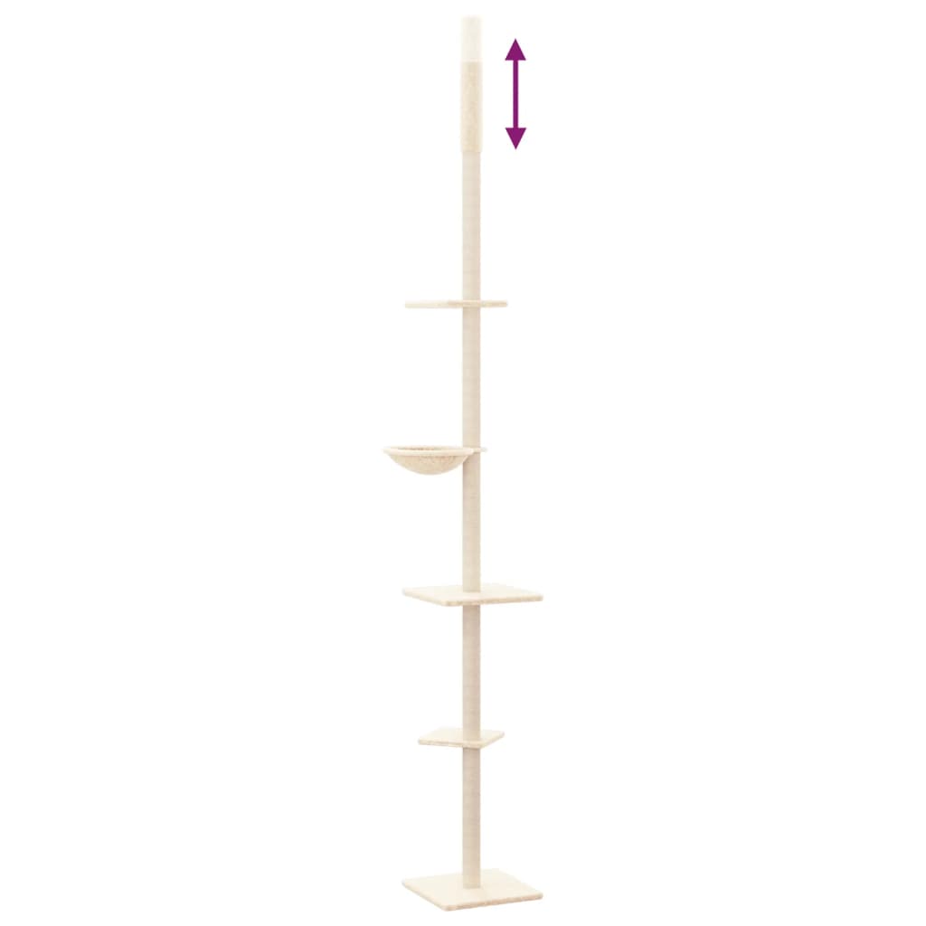 Arbre à chat du sol au plafond Crème 263,5-289,5 cm