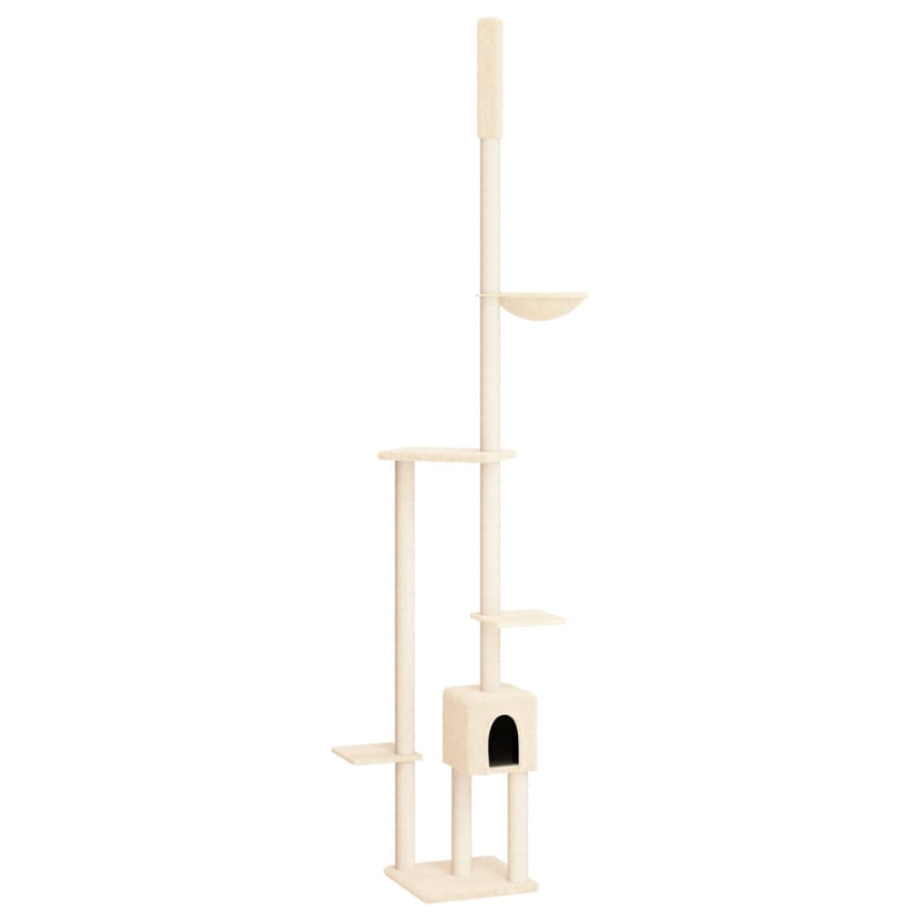 Arbre à chat du sol au plafond Crème 258,5-284,5 cm