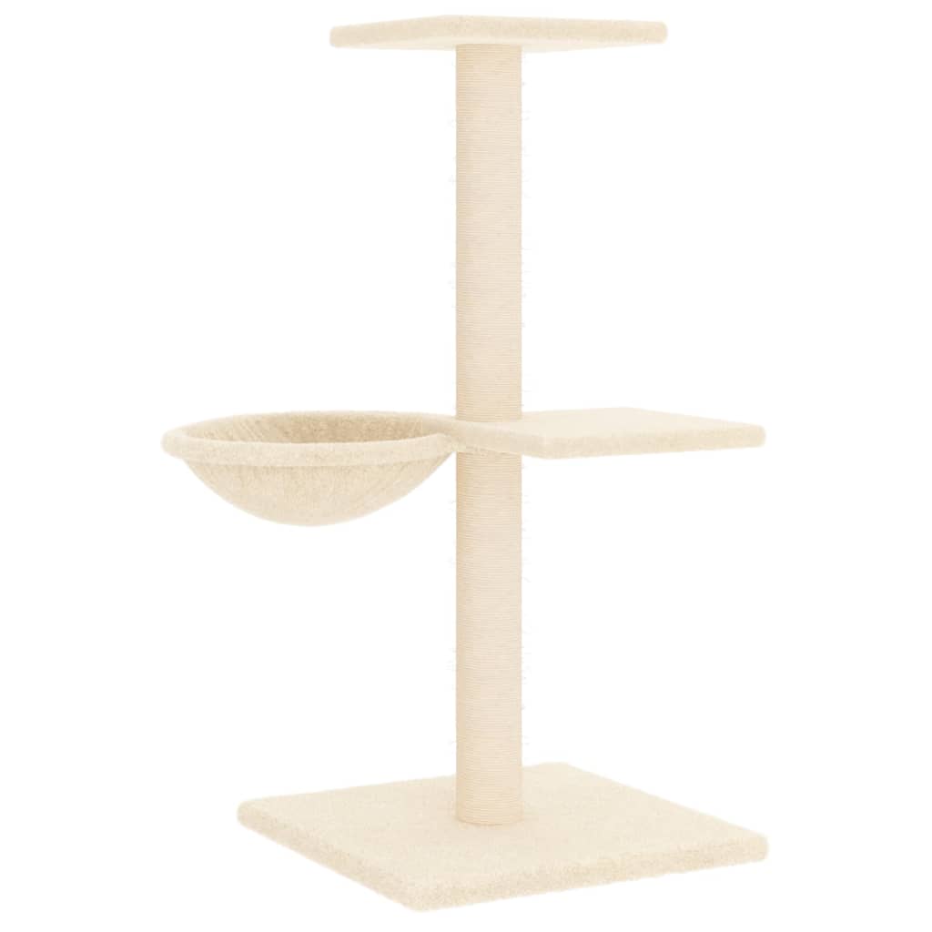 Arbre à chat avec griffoirs en sisal crème 72 cm