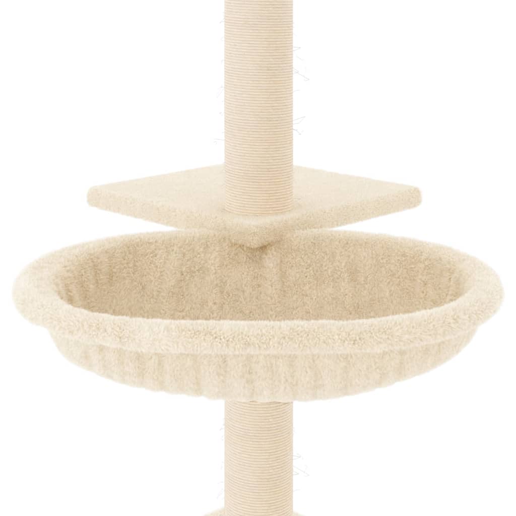 Arbre à chat avec griffoirs en sisal crème 72 cm