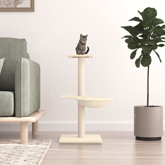 Arbre à chat avec griffoirs en sisal crème 72 cm