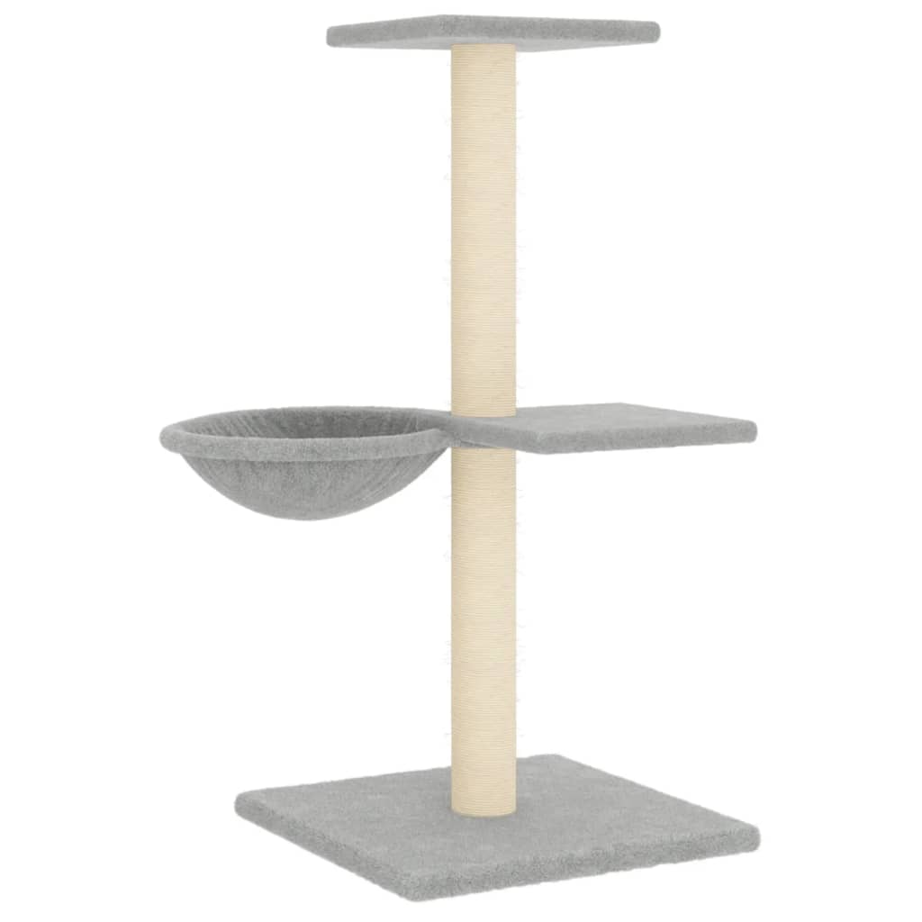 Arbre à chat avec griffoirs en sisal gris clair 72 cm