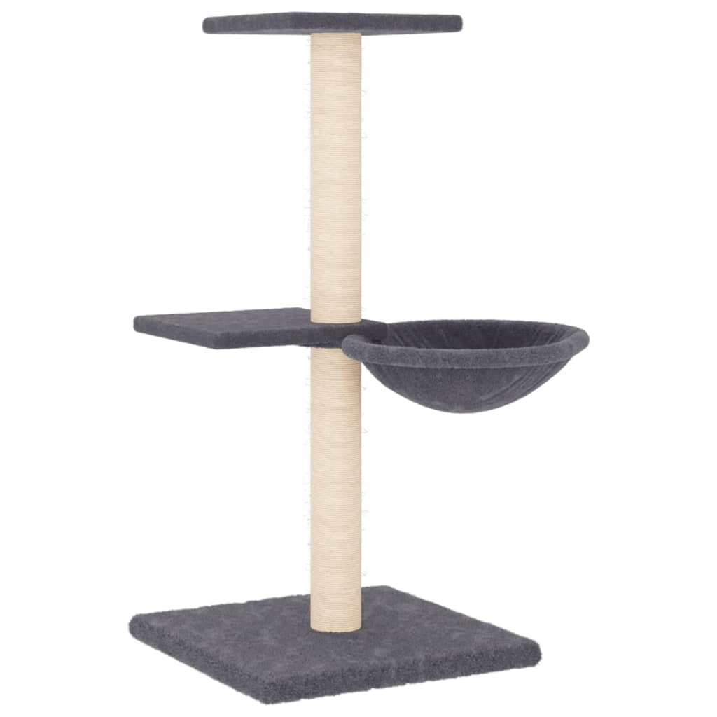 Arbre à chat avec griffoirs en sisal gris foncé 72 cm