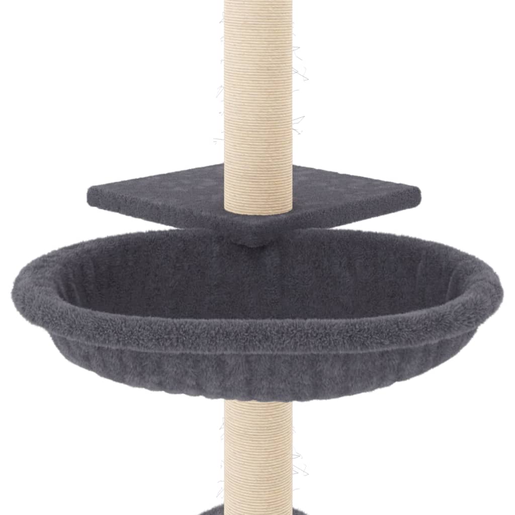 Arbre à chat avec griffoirs en sisal gris foncé 72 cm