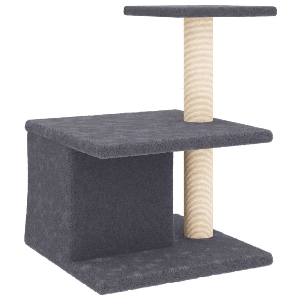 Arbre à chat avec griffoirs en sisal gris foncé 48 cm