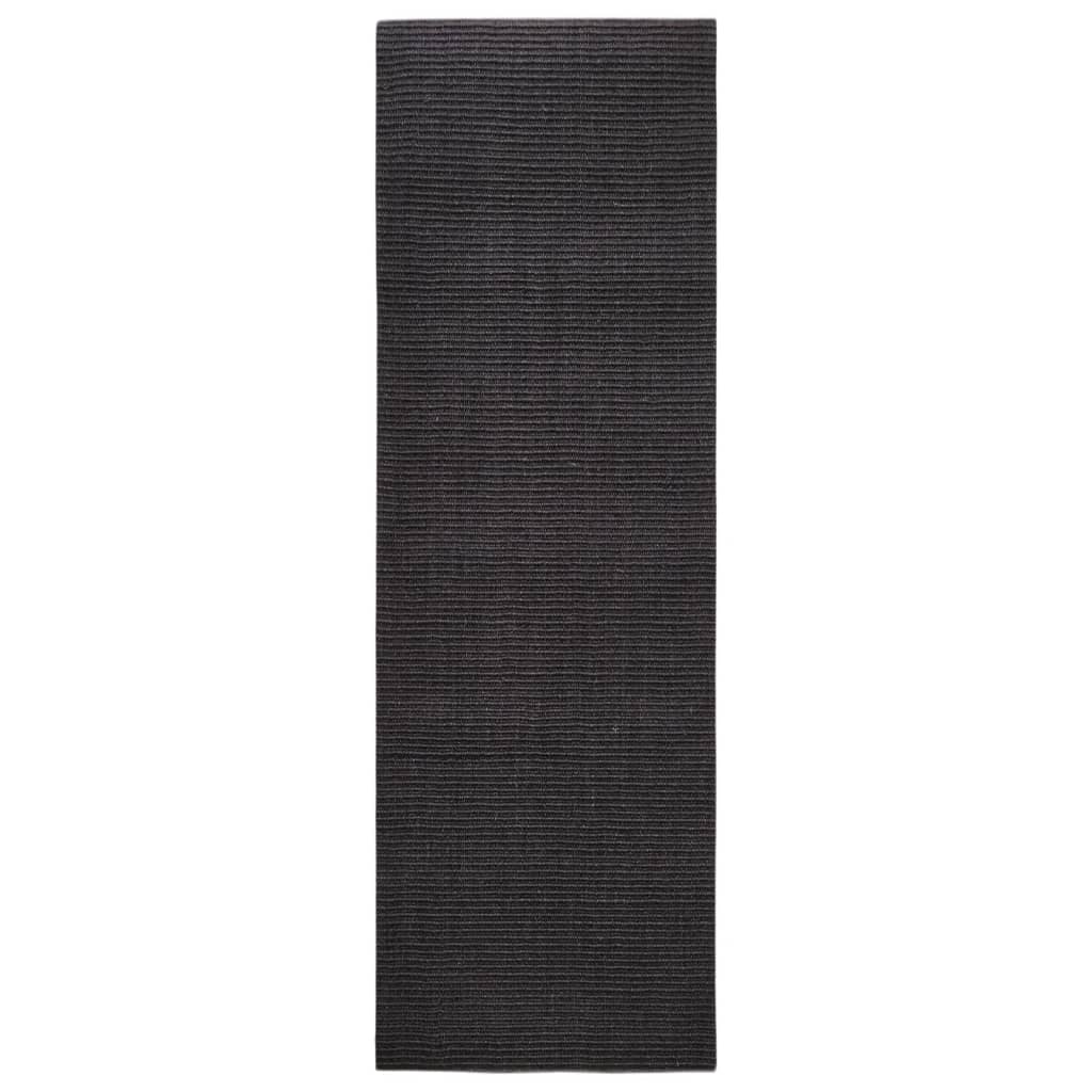 Tapis en sisal pour griffoir noir 80x250 cm