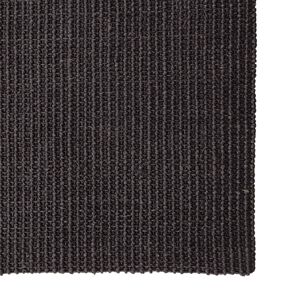 Tapis en sisal pour griffoir noir 80x250 cm