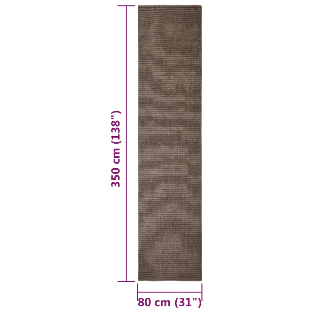 Tapis en sisal pour griffoir marron 80x350 cm