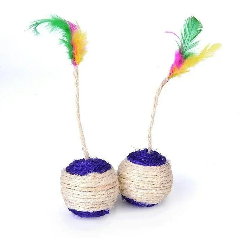 Cat Toy Cat Sisal Scratching Ball Training Interactive Toy for Kitten Pet Cat Supplies Feather Toy Cat Toys Interactive - Animalerie en ligne Kat-Shop