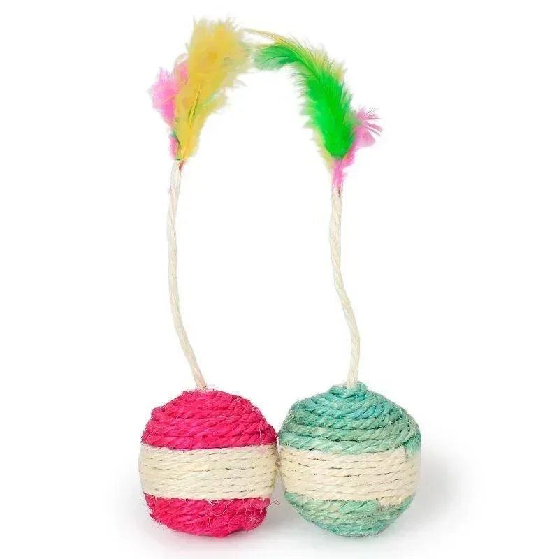 Cat Toy Cat Sisal Scratching Ball Training Interactive Toy for Kitten Pet Cat Supplies Feather Toy Cat Toys Interactive - Animalerie en ligne Kat-Shop