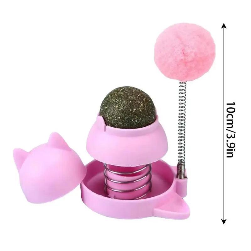Catnip Wall Toys Rotatable Cat Licking Balls Edible And Healthy With Spring Ball Catnip Bubbles Lickables For Cats Catnip Ball - Animalerie en ligne Kat-Shop