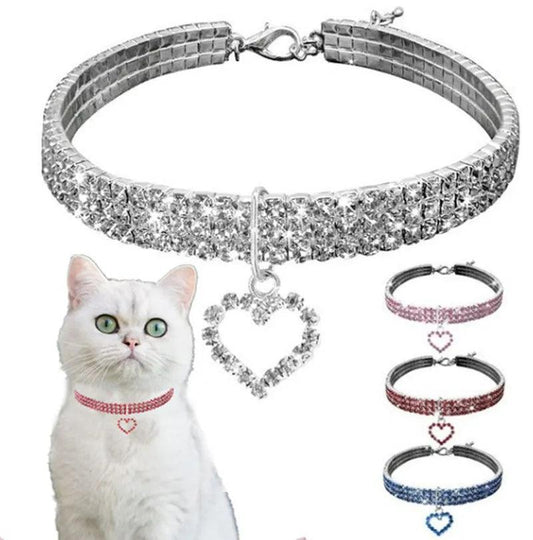 Collier en strass pour chat - Animalerie en ligne Kat-Shop