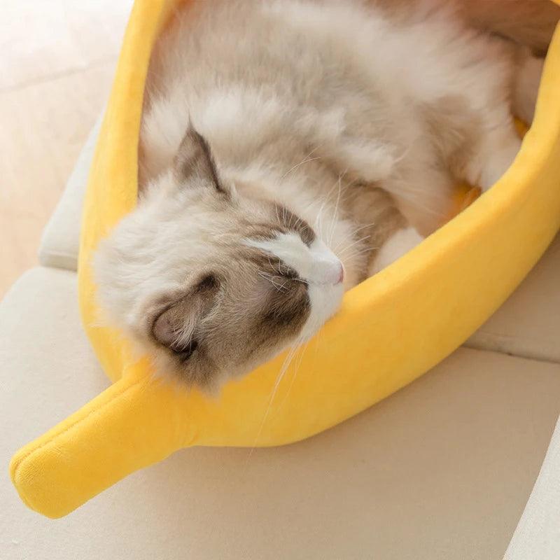 Lit pour chat en forme de banane - Animalerie en ligne Kat-Shop