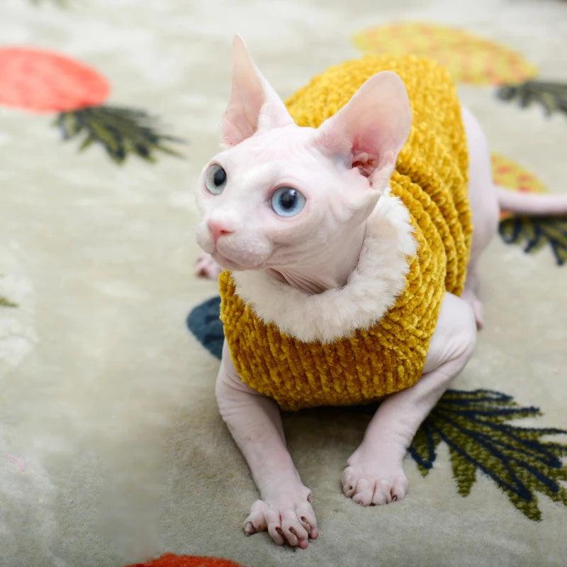 Pull en fleece, motif velour, pour chat - Animalerie en ligne Kat-Shop