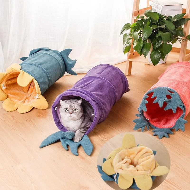 Tunnel de jeux pour chat, au look rigolo - Animalerie en ligne Kat-Shop