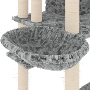 Arbre à chat avec griffoirs en sisal Gris clair 191 cm - Animalerie en ligne www.kat-shop.be