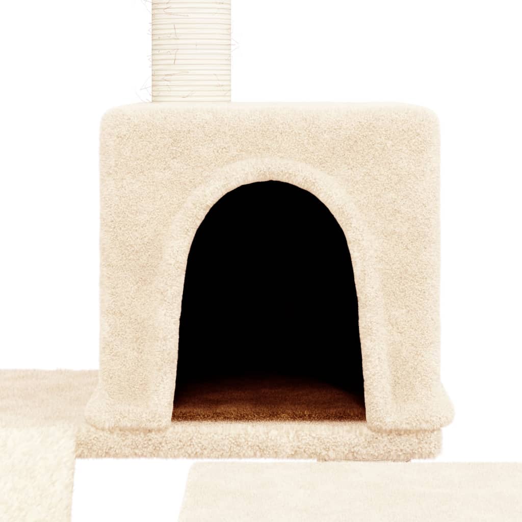 Arbre à chat avec griffoirs en sisal Crème 82 cm
