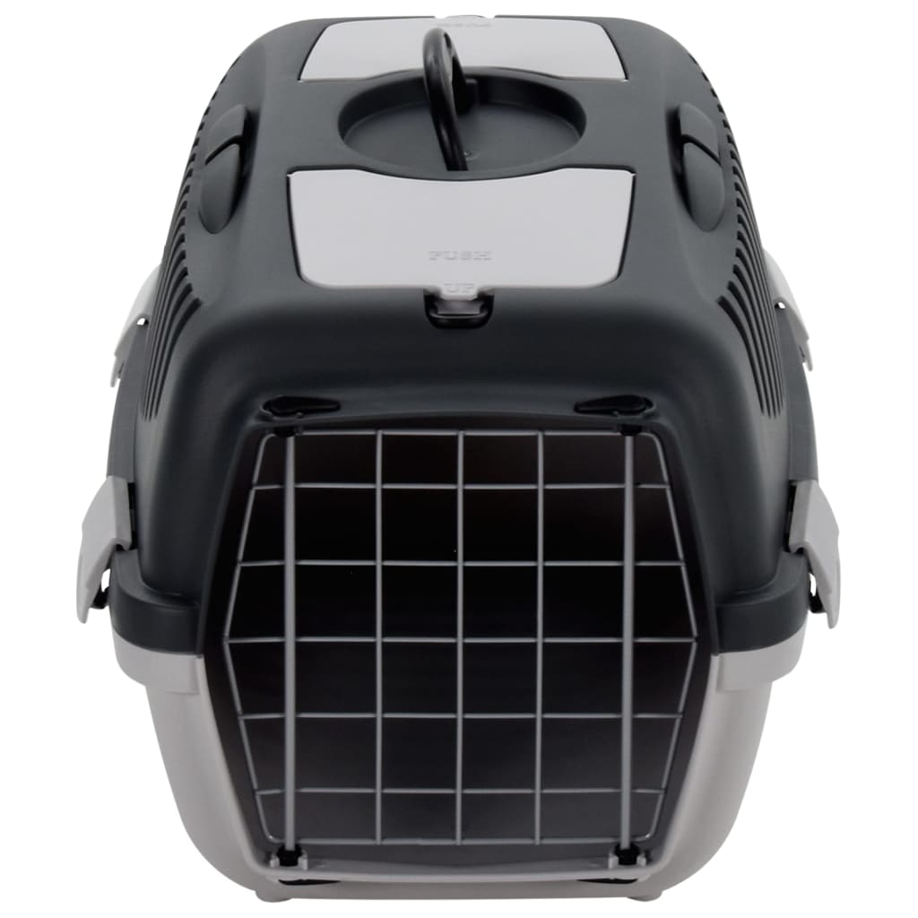 Transportkooi voor huisdieren Grijs/zwart 55x36x35 cm PP