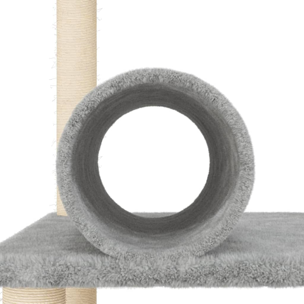 Arbre à chat avec griffoirs en sisal gris clair 136 cm