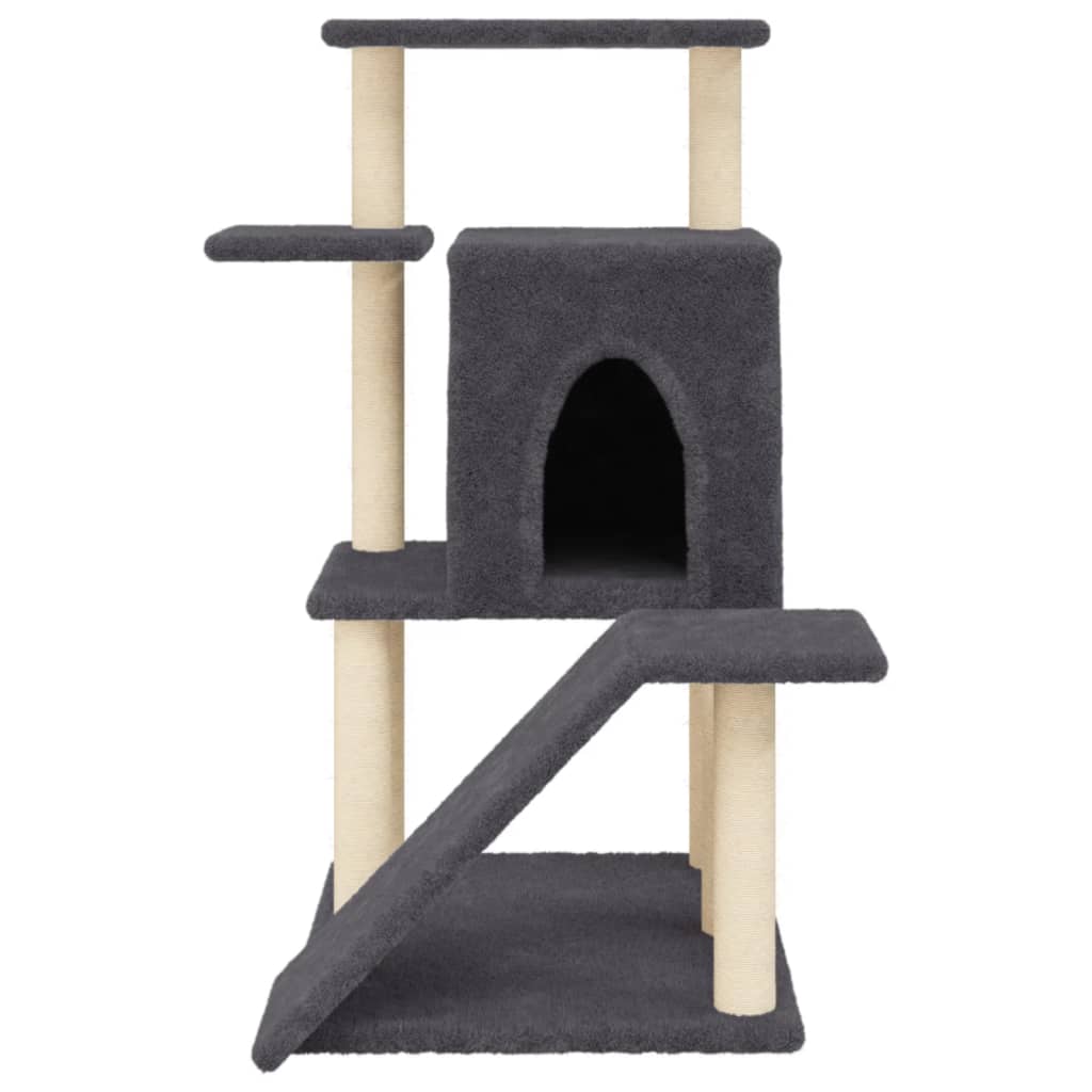 Arbre à chat avec griffoirs en sisal gris foncé 97 cm