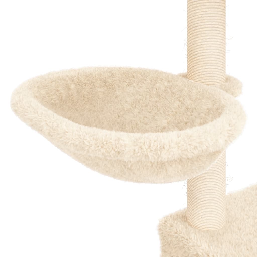 Crème sisal kattenboom met krabpalen 83 cm