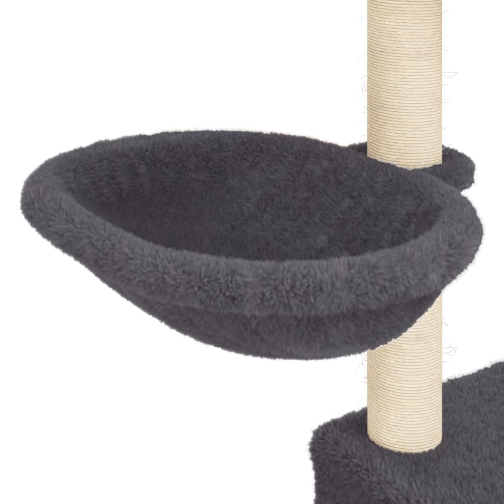 Arbre à chat avec griffoirs en sisal Gris foncé 83 cm