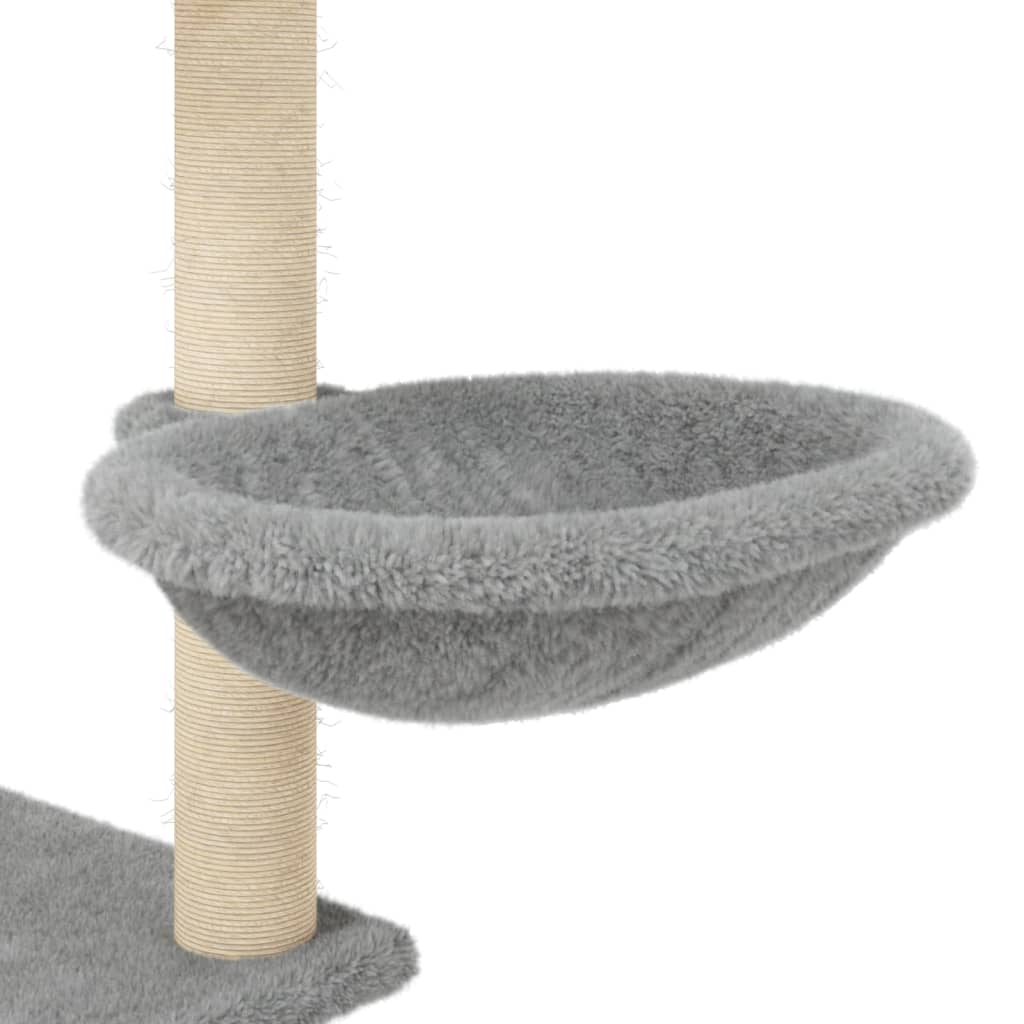 Arbre à chat avec griffoirs en sisal Gris clair 153 cm
