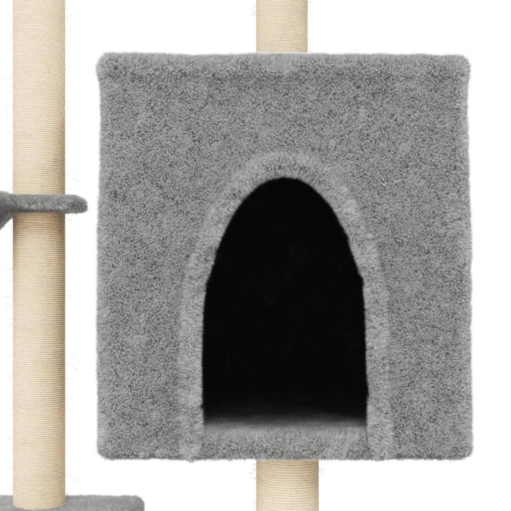 Arbre à chat avec griffoirs en sisal gris clair 117 cm