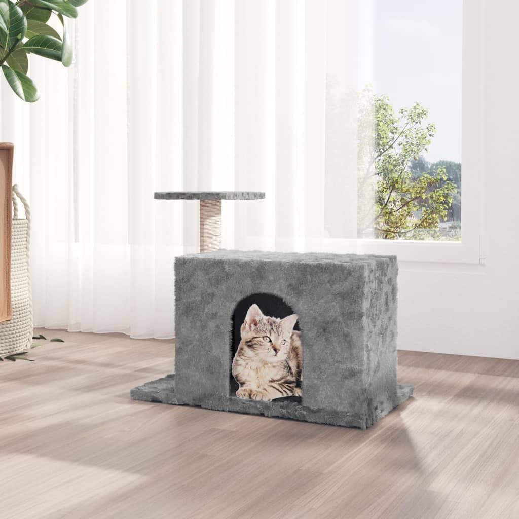 Arbre à chat avec griffoir en sisal Gris clair 51 cm - Animalerie en ligne www.kat-shop.be