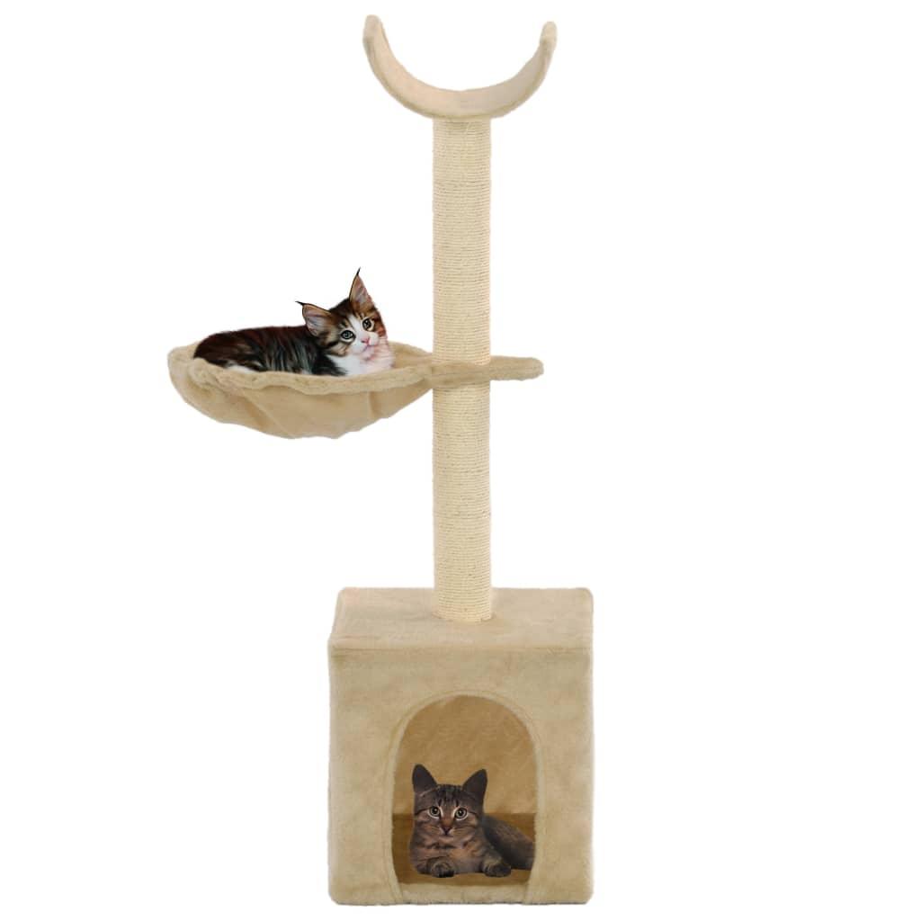 Arbre à chat avec griffoirs en sisal 105 cm Beige - Animalerie en ligne Kat-Shop
