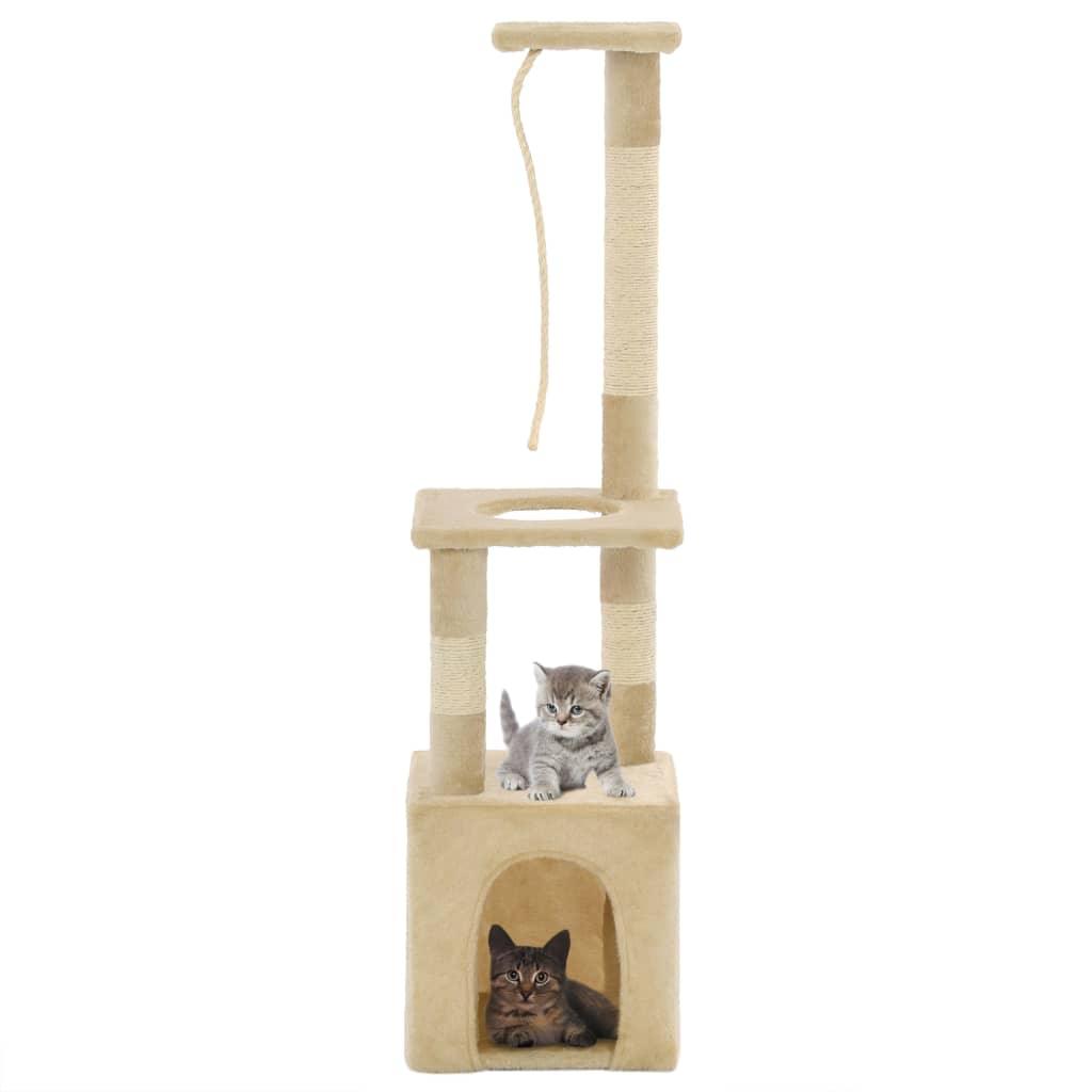 Arbre à chat avec griffoirs en sisal 109 cm Beige - Animalerie en ligne Kat-Shop
